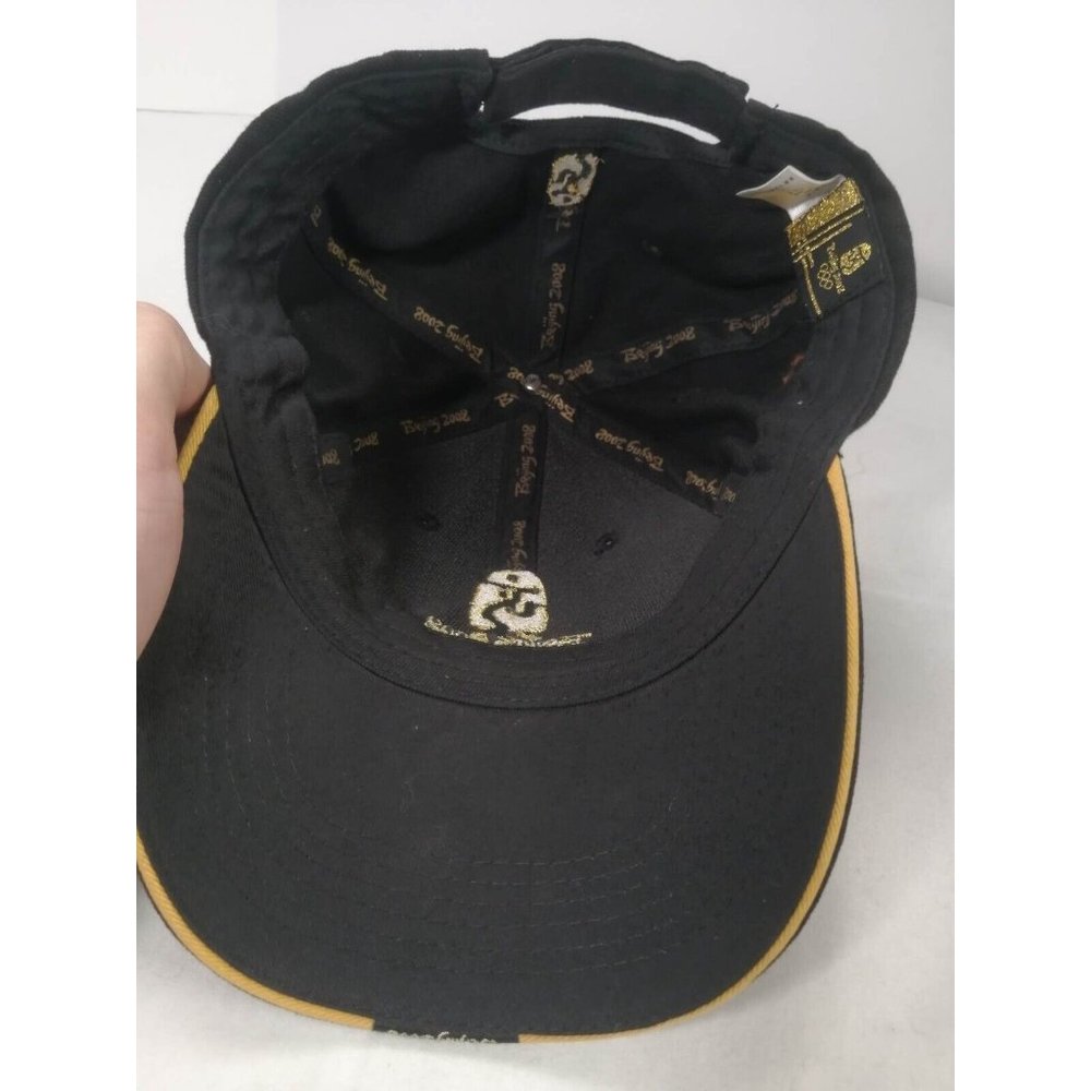 Beijing 2008 olympic baseball hat Golf cap black gold embroidered adjustable - Picture 7 of 9